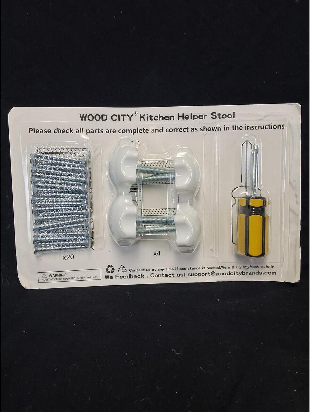 WOOD CITY Kitchen Helper Stool Parts Kit with Tools & Screws